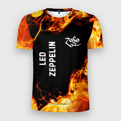 Футболка спортивная мужская Led Zeppelin и пылающий огонь, цвет: 3D-принт