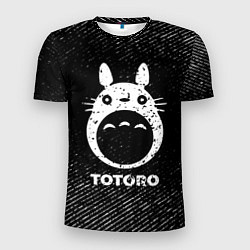 Футболка спортивная мужская Totoro с потертостями на темном фоне, цвет: 3D-принт