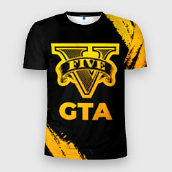 Мужская спорт-футболка GTA - gold gradient