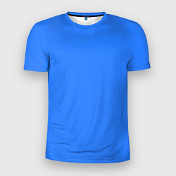 Мужская спорт-футболка Однотонный неоновый синий цвет