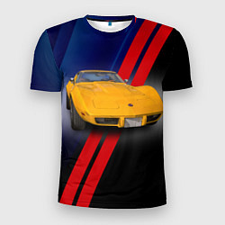 Футболка спортивная мужская Классический спорткар Chevrolet Corvette Stingray, цвет: 3D-принт