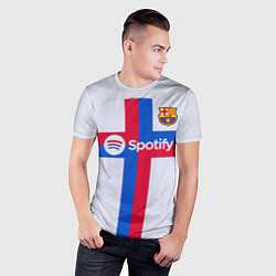 Футболка спортивная мужская Барселона форма 2223 гостевая, цвет: 3D-принт — фото 2