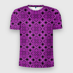 Футболка спортивная мужская Геометрический узор в пурпурных и лиловых тонах, цвет: 3D-принт