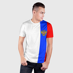 Футболка спортивная мужская Цвета России - герб, цвет: 3D-принт — фото 2