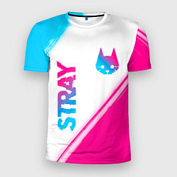 Футболка спортивная мужская Stray neon gradient style: надпись, символ, цвет: 3D-принт