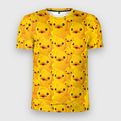 Мужская спорт-футболка Желтая резиновая уточка для ванны