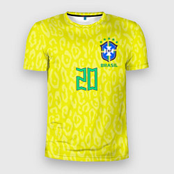 Мужская спорт-футболка Винисиус Жуниор ЧМ 2022 сборная Бразилии домашняя