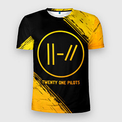 Мужская спорт-футболка Twenty One Pilots - gold gradient
