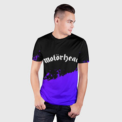 Футболка спортивная мужская Motorhead purple grunge, цвет: 3D-принт — фото 2