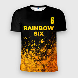 Футболка спортивная мужская Rainbow Six - gold gradient: символ сверху, цвет: 3D-принт