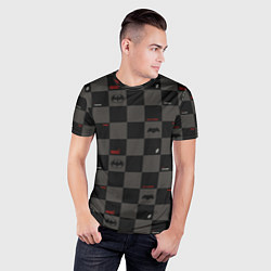 Футболка спортивная мужская Flash and Batman pattern squares, цвет: 3D-принт — фото 2