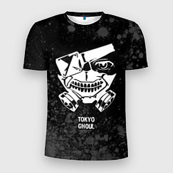 Мужская спорт-футболка Tokyo Ghoul glitch на темном фоне