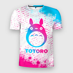 Мужская спорт-футболка Totoro neon gradient style