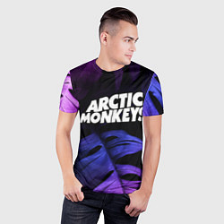 Футболка спортивная мужская Arctic Monkeys neon monstera, цвет: 3D-принт — фото 2