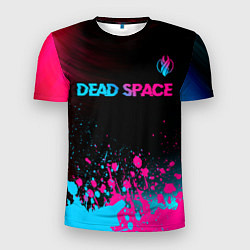 Мужская спорт-футболка Dead Space - neon gradient: символ сверху