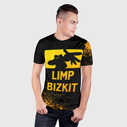 Футболка спортивная мужская Limp Bizkit - gold gradient, цвет: 3D-принт — фото 2