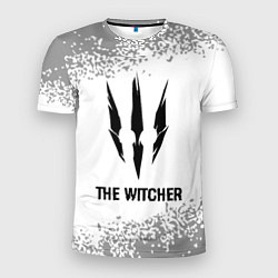 Футболка спортивная мужская The Witcher glitch на светлом фоне, цвет: 3D-принт
