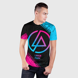Футболка спортивная мужская Linkin Park - neon gradient, цвет: 3D-принт — фото 2