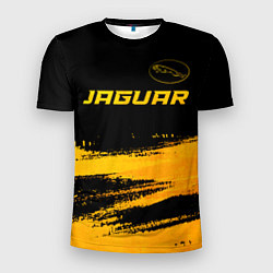 Мужская спорт-футболка Jaguar - gold gradient: символ сверху