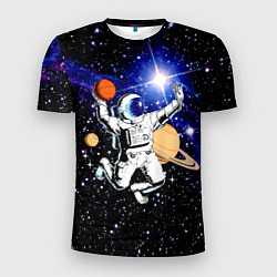 Футболка спортивная мужская Космический баскетбол, цвет: 3D-принт