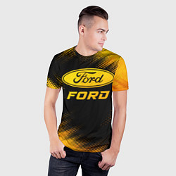 Футболка спортивная мужская Ford - gold gradient, цвет: 3D-принт — фото 2