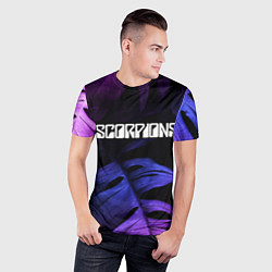 Футболка спортивная мужская Scorpions neon monstera, цвет: 3D-принт — фото 2