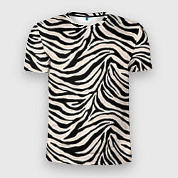 Мужская спорт-футболка Полосатая шкура зебры, белого тигра