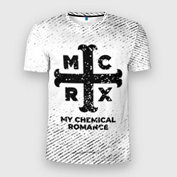Мужская спорт-футболка My Chemical Romance с потертостями на светлом фоне