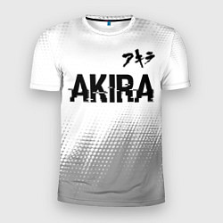 Мужская спорт-футболка Akira glitch на светлом фоне: символ сверху