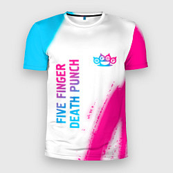 Футболка спортивная мужская Five Finger Death Punch neon gradient style: надпи, цвет: 3D-принт