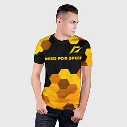 Футболка спортивная мужская Need for Speed - gold gradient: символ сверху, цвет: 3D-принт — фото 2