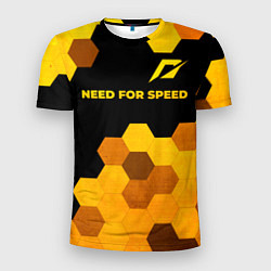 Мужская спорт-футболка Need for Speed - gold gradient: символ сверху