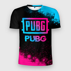 Мужская спорт-футболка PUBG - neon gradient