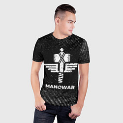 Футболка спортивная мужская Manowar с потертостями на темном фоне, цвет: 3D-принт — фото 2