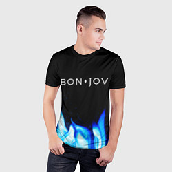 Футболка спортивная мужская Bon Jovi blue fire, цвет: 3D-принт — фото 2