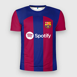 Футболка спортивная мужская Гави Барселона форма 2324 домашняя, цвет: 3D-принт