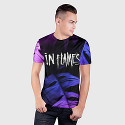 Футболка спортивная мужская In Flames neon monstera, цвет: 3D-принт — фото 2