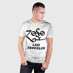 Футболка спортивная мужская Led Zeppelin с потертостями на светлом фоне, цвет: 3D-принт — фото 2