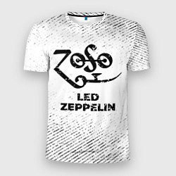 Мужская спорт-футболка Led Zeppelin с потертостями на светлом фоне