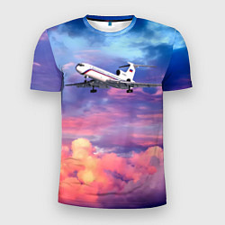 Мужская спорт-футболка Ту-154Б 2 Розовый закат