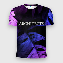 Мужская спорт-футболка Architects neon monstera