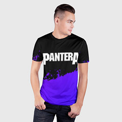 Футболка спортивная мужская Pantera purple grunge, цвет: 3D-принт — фото 2