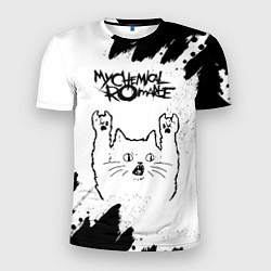 Мужская спорт-футболка My Chemical Romance рок кот на светлом фоне