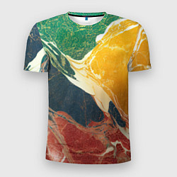 Футболка спортивная мужская Мраморная радуга, цвет: 3D-принт