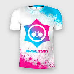 Футболка спортивная мужская Brawl Stars neon gradient style, цвет: 3D-принт