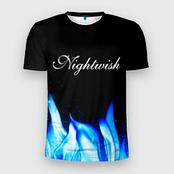 Мужская спорт-футболка Nightwish blue fire