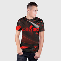 Футболка спортивная мужская CS GO red and black, цвет: 3D-принт — фото 2