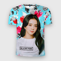 Футболка спортивная мужская Jennie Kim Blackpink flowers, цвет: 3D-принт