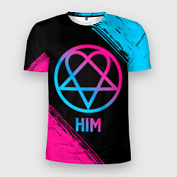 Футболка спортивная мужская HIM - neon gradient, цвет: 3D-принт