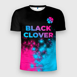 Футболка спортивная мужская Black Clover - neon gradient: символ сверху, цвет: 3D-принт